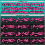 Custom Aqua Pink-Black Authentic Fade Fashion Baseball Jersey