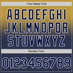 Custom Old Gold Navy-White Authentic Fade Fashion Baseball Jersey