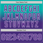 Custom Aqua Purple-White Authentic Fade Fashion Baseball Jersey