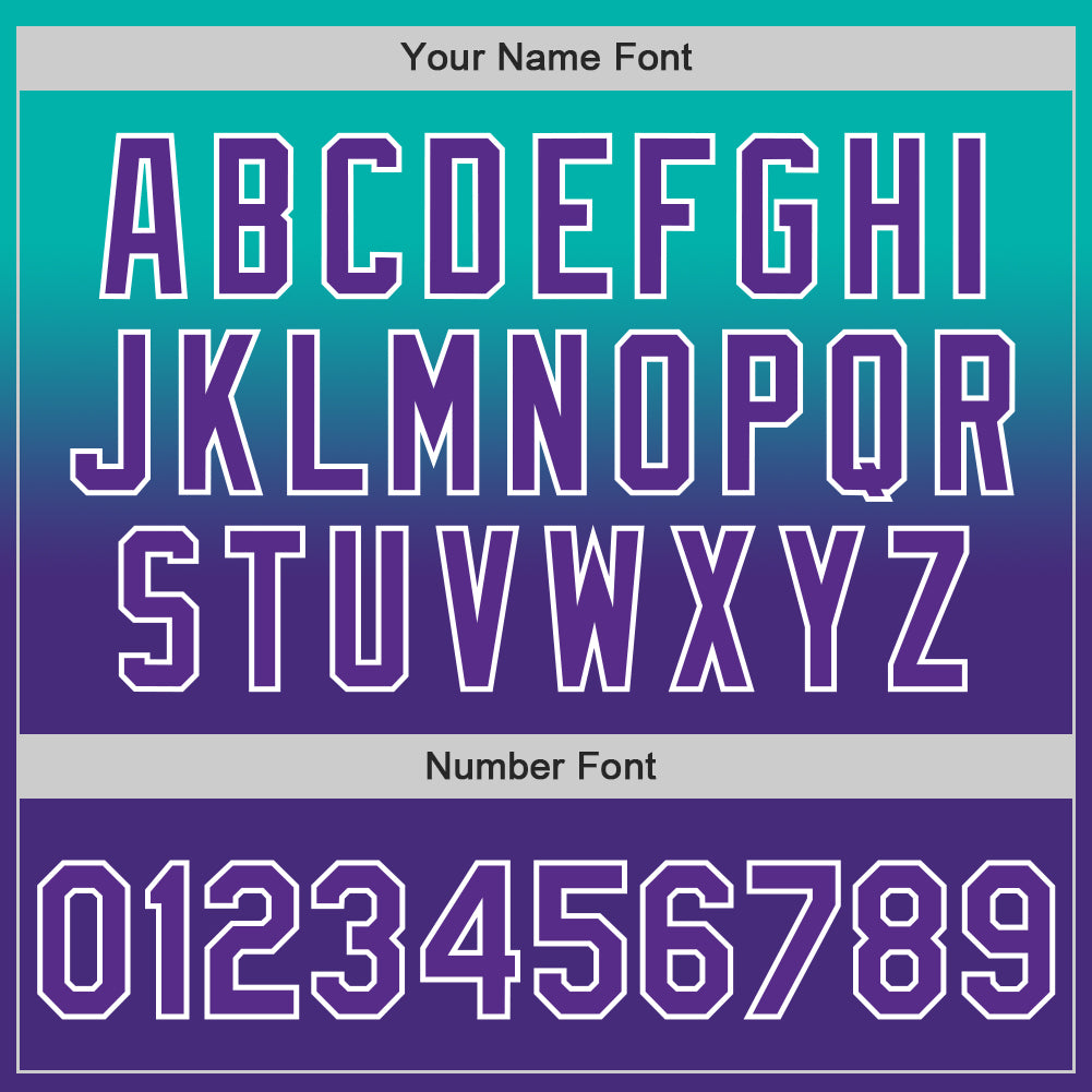 Custom Aqua Purple-White Authentic Fade Fashion Baseball Jersey