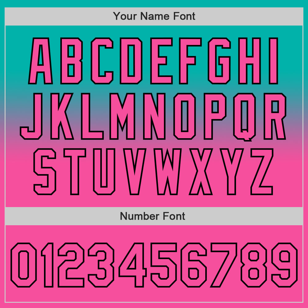 Custom Aqua Pink-Black Authentic Fade Fashion Baseball Jersey