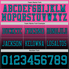 Custom Pink Teal-Black Authentic Fade Fashion Football Jersey