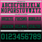 Custom Pink Kelly Green-Black Authentic Fade Fashion Football Jersey