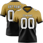 Custom Old Gold White-Black Authentic Fade Fashion Football Jersey