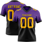 Custom Purple Gold-Black Authentic Fade Fashion Football Jersey