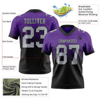 Custom Purple Gray-Black Authentic Fade Fashion Football Jersey