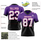 Custom Purple White Black-Pink Authentic Fade Fashion Football Jersey