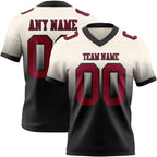 Custom Cream Maroon-Black Authentic Fade Fashion Football Jersey