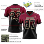 Custom Maroon Black-Cream Authentic Fade Fashion Football Jersey