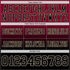 Custom Maroon Black-Cream Authentic Fade Fashion Football Jersey