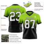 Custom Neon Green White-Black Authentic Fade Fashion Football Jersey
