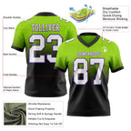 Custom Neon Green White Black-Purple Authentic Fade Fashion Football Jersey