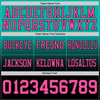 Custom Aqua Pink-Black Authentic Fade Fashion Football Jersey