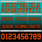 Custom Aqua Orange-Black Authentic Fade Fashion Football Jersey