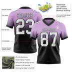 Custom Light Purple White-Black Authentic Fade Fashion Football Jersey