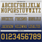 Custom White Old Gold-Navy Authentic Fade Fashion Football Jersey