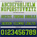 Custom White Neon Green-Navy Authentic Fade Fashion Football Jersey