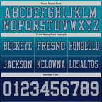 Custom Teal Gray-Navy Authentic Fade Fashion Football Jersey