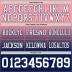 Custom Medium Pink White-Navy Authentic Fade Fashion Football Jersey