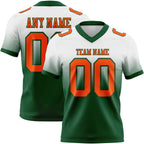 Custom White Orange-Green Authentic Fade Fashion Football Jersey