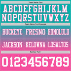 Custom Aqua White-Pink Authentic Fade Fashion Football Jersey