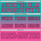 Custom Aqua Pink-Black Authentic Fade Fashion Football Jersey