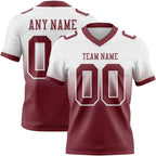Custom White Burgundy Authentic Fade Fashion Football Jersey