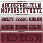 Custom White Burgundy-Black Authentic Fade Fashion Football Jersey