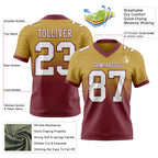 Custom Old Gold White-Burgundy Authentic Fade Fashion Football Jersey