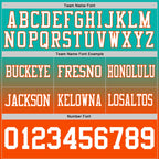 Custom Aqua White-Orange Authentic Fade Fashion Football Jersey