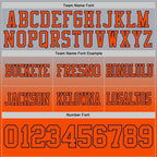 Custom Gray Orange-Navy Authentic Fade Fashion Football Jersey