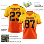 Custom Yellow Black-Orange Authentic Fade Fashion Football Jersey