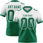 Custom White Kelly Green Authentic Fade Fashion Football Jersey