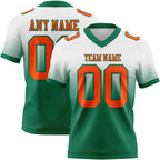 Custom White Orange-Kelly Green Authentic Fade Fashion Football Jersey