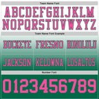 Custom White Pink-Kelly Green Authentic Fade Fashion Football Jersey