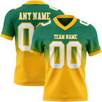 Custom Kelly Green White-Gold Authentic Fade Fashion Football Jersey