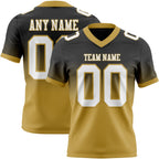 Custom Black White-Old Gold Authentic Fade Fashion Football Jersey