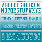 Custom White Teal Authentic Fade Fashion Football Jersey