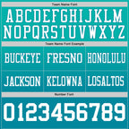 Custom Aqua White-Teal Authentic Fade Fashion Football Jersey