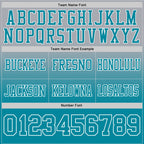 Custom Gray Teal-White Authentic Fade Fashion Football Jersey
