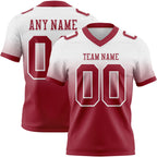Custom White Cardinal Authentic Fade Fashion Football Jersey