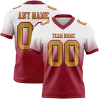 Custom White Old Gold-Cardinal Authentic Fade Fashion Football Jersey