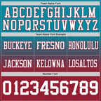 Custom Teal White-Cardinal Authentic Fade Fashion Football Jersey