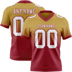 Custom Old Gold White-Cardinal Authentic Fade Fashion Football Jersey