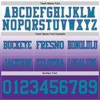 Custom White Teal-Purple Authentic Fade Fashion Football Jersey