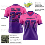 Custom Pink Purple-Black Authentic Fade Fashion Football Jersey