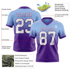 Custom Light Blue White-Purple Authentic Fade Fashion Football Jersey