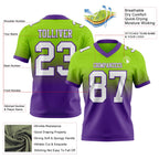 Custom Neon Green White-Purple Authentic Fade Fashion Football Jersey