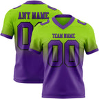 Custom Neon Green Purple-Black Authentic Fade Fashion Football Jersey