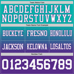 Custom Aqua White-Purple Authentic Fade Fashion Football Jersey